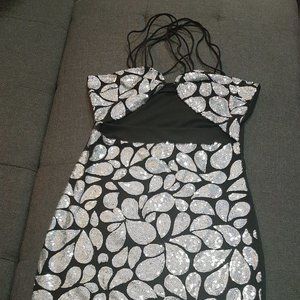 Sequin bodycon cut out party dress